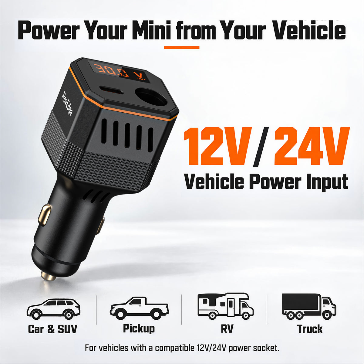 ROVEDGE VC-1 | 105W Car Power Adapter for Starlink Mini